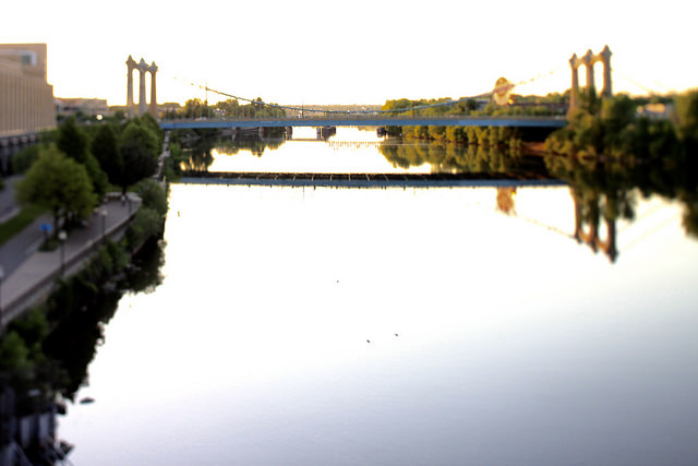 view of the Third Avenue Bridge in Minneapolis